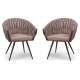 Set of 2 - Peak Fabric Dining Armchair - Chocolate Milk