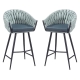 Set of 2 - Peak Fabric Bar Stool 75cm - Ocean Teal