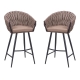 Set of 2 - Peak Fabric Bar Stool 75cm - Chocolate Milk