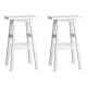 Set of 2 Beech Wood Bar Stools - White
