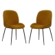 Raimon Furniture Set of 2 Casa Velvet Fabric Dining Chair - Black Legs - Mustard
