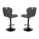 Raimon Furniture Set of 2 Alpha Fabric Kitcen Counter Bar Stool Gas Lift - Black
