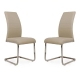Raimon Furniture Set of 2 Giara Faux Leather Dining Chair Chrome Legs - Cappuccino