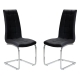 Raimon Furniture Set of 2 Hanson Faux Leather Dining Chair - Chrome Legs - Black