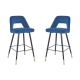 HomeStar Set Of 2 Delphi Velvet Fabric Kitchen Bar Stool - Blue
