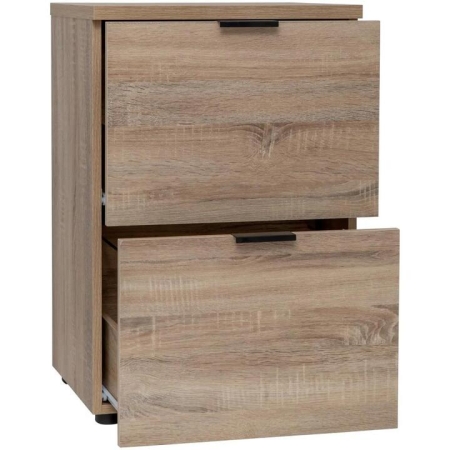 Ravee 2-Drawer Filing Cabinet Office Shelves Storage Cupboard - Light Sonoma Oak