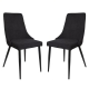 Raimon Furniture Set Of 2 Arty Fabric Dining Chair Black Metal Legs - Charcoal