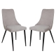 Raimon Furniture Set Of 2 Arty Fabric Dining Chair Black Metal Legs - Light Grey