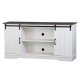 Maestro Furniture Rothan Scandinavian TV Stand Entertainment Unit 140cm W/ Sliding Door - White & Washed Grey