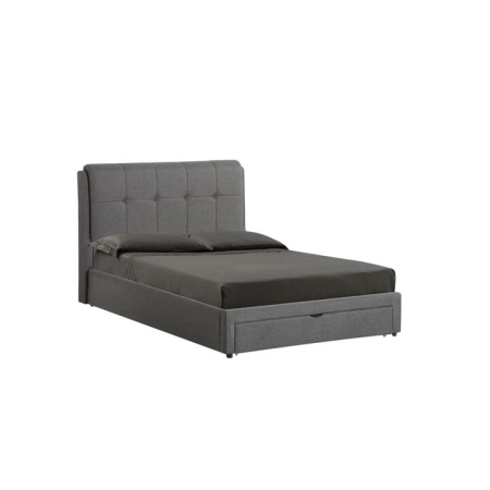 Our Home Regina Modern Fabric Bed Frame King Size With Storage - Grey