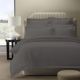 Royal Comfort 1200 Thread count Damask Stripe Cotton Blend Quilt Cover Sets Queen Charcoal Grey