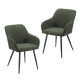 Raimon Furniture Set Of 2 Fari Fabric Dining Chairs Metal Legs - Pistacchio