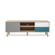 Design Square Queen Scandinavian Lowline Entertainment Unit TV Stand 150cm - Sonoma Oak