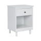 Design Square Ronnie Open Shelf Bedside Nightstand Side Table W/ 1-Drawers - White
