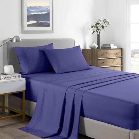 Royal Comfort Bamboo Cooling 2000TC Sheet Set - Double-Royal Blue