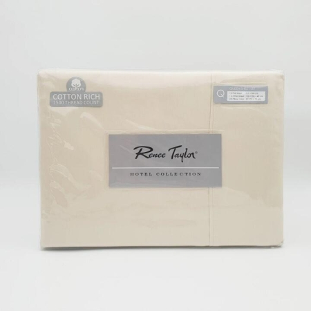 Renee Taylor 1500 Thread count Cotton Blend Sheet sets King Ivory