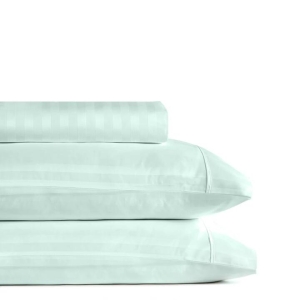 Royal Comfort 1200TC COTTON STRIPE -3PC FITTED COMBO SETS QUEEN CHAMBRAY