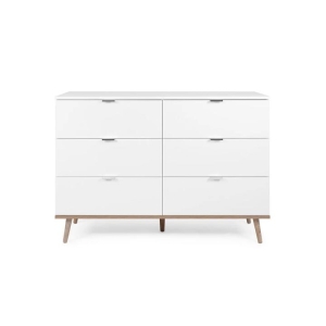 Design Square Sean Chest Of 6-Drawers Dresser Storage Cabinet - White/Oak
