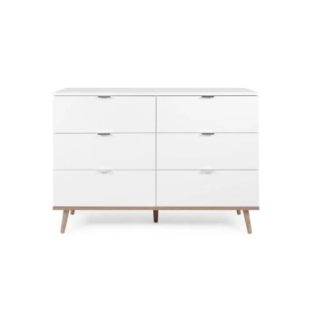 Design Square Sean Chest Of 6-Drawers Dresser Storage Cabinet - White/Oak