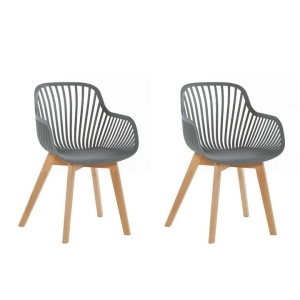 Design Square Set Of 2 Amira Kitchen Dining Chairs W/ Arms - Grey/Oak