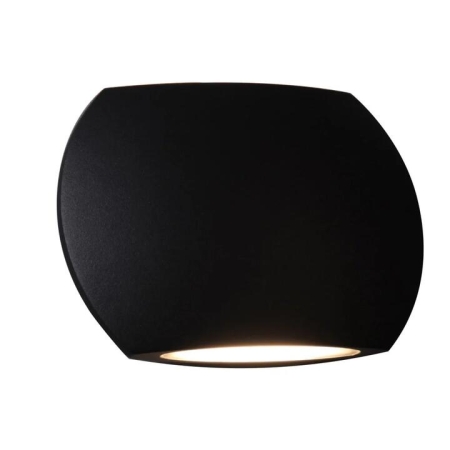 REMO Wall Light Surface Mounted Up/Down 6.8W Curved Black IP54 Opal Diffuser 500LM