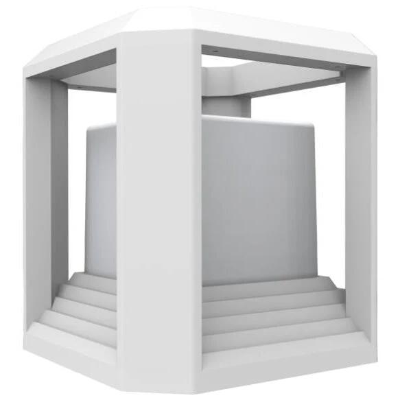 RUBIK Wall Light Surface Mounted 20W Square Matte White 3000K IP65 4 x Opal Diffuser 850LM