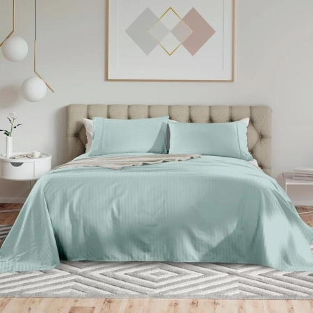 Royal Comfort Kensington 1200TC 100%  Cotton Stripe Bed Sheet Set - Queen Bed