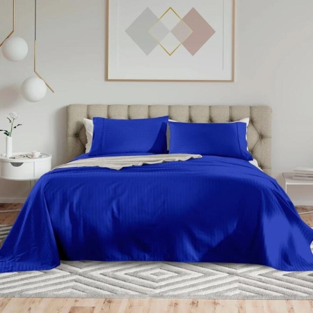 Royal Comfort Kensington 1200TC 100%  Cotton Stripe Bed Sheet Set - Double Bed