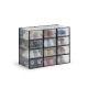 Set of 12 Click Shoe Storage Organisers Cabinet Box Small - Clear/Black - Clear/Black / Small