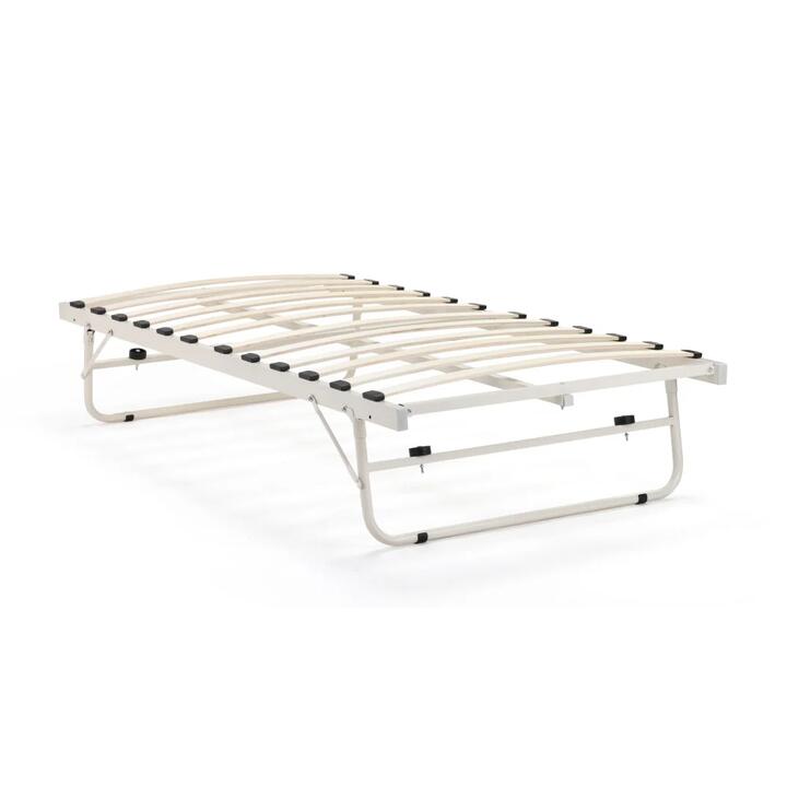 Seattle Metal Bed Frame Pull-Out Trundle Bed Single Size - White