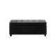 PU Leather Storage Box Ottoman Foot Stool Bench  - Black - Black