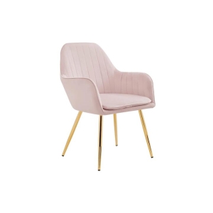 Set of 2 Armadale Fabric Velvet Kitchen Chair Dining Armchair - Blush - Blush