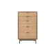 Santos Japanese Inspired Chest of-5 Drawers Tallboy Storage Cabinet - Oak