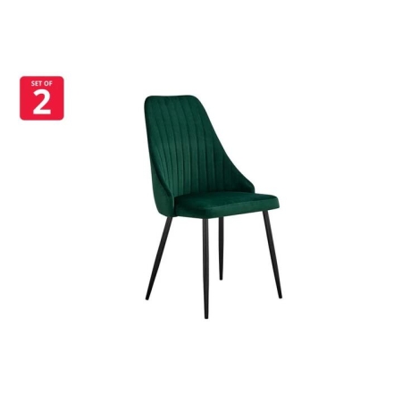 Set of 2 Lucca Kitchen Dining Chairs - Forest Green - Forest Green