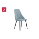 Set of 2 Lucca Kitchen Dining Chairs - Light Grey - Light Grey