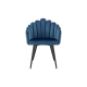 Pucon Fabric Velvet Kitchen Chair Dining Armchair - Denim Blue - Denim Blue