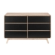 Robin Mid Century Chest of 6-Drawers Dresser Storage Cabinet - Black