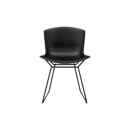 Set of 2 Bertoia Replica Molded Shell Side Kitchen Dining Chair - Black - Black
