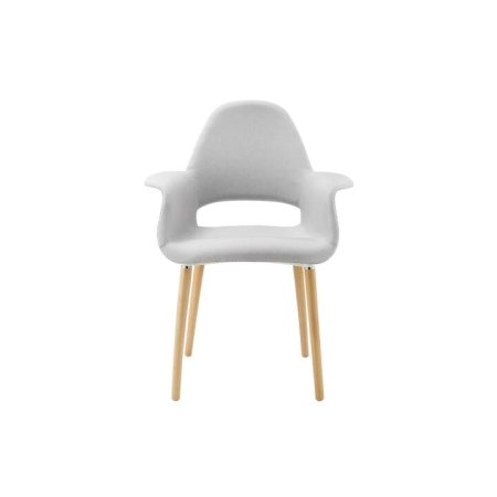 Set of 2 Eames Replica Organic Fabric Kitchen Dining Chair Armchair - Grey - Grey