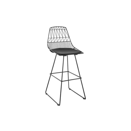 Set of 2 Lucy Kitchen Counter Bar Stool - Black - Black