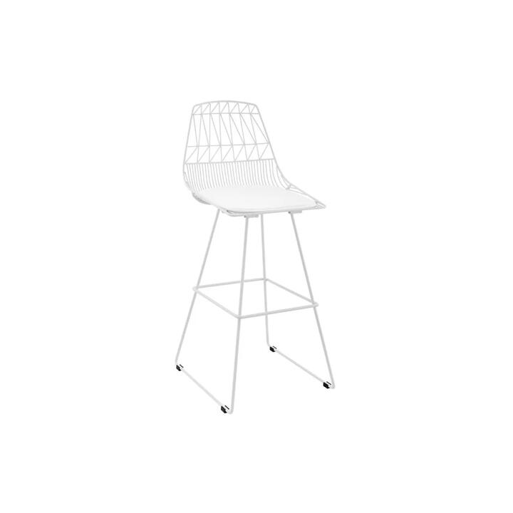 Set of 2 Lucy Kitchen Counter Bar Stool - White - White