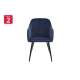Set of 2 Alivia Velvet Fabric Kitchen Dining Armchair Chairs - Navy - Navy
