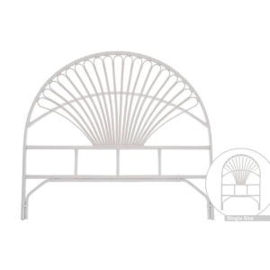 Remi Rattan Eco Friendly Bed Head Headboard Single Size - White - Single