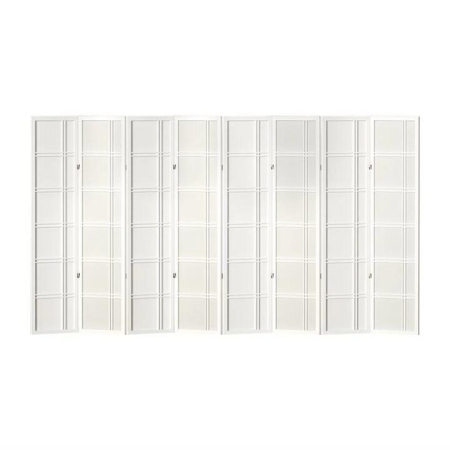 Room Divider Screen Privacy Wood Dividers Stand 8 Panel Nova White