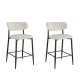 Raimon Furniture Set Of 2 Gio Modern Boucle Fabric Kitchen Counter Bar Stool 66cm - Off White