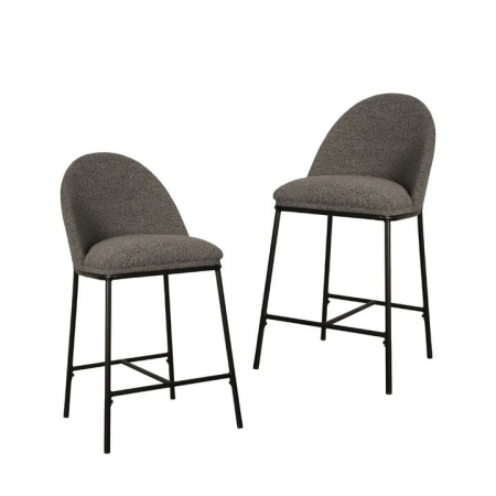 Raimon Furniture Set Of 2 Enea Modern Boucle Fabric Kitchen Counter Bar Stool 65cm - Slate