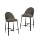 Raimon Furniture Set Of 2 Enea Modern Boucle Fabric Kitchen Counter Bar Stool 65cm - Slate