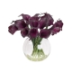 Glamorous Fusion Real Touch Plume Black Calla Lily 27cm Artificial Faux Plant Flower Decorative In Fishbowl Vase