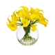 Glamorous Fusion Real Touch Yellow Calla Lily 27cm Artificial Faux Plant Flower Decorative In Fishbowl Vase