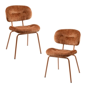 Raimon Furniture Set Of 2 Jaxon Fabric Kitchen Dining Side Chair Metal Legs Cajan